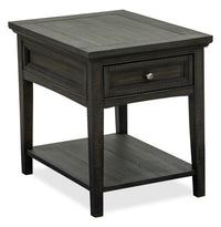 Hanson 20” Traditional Pine End Table with Storage - Graphite 
