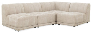 Oaklyn Modular 4-Piece Fabric Sectional with Tufted Seat Cushions - Beige