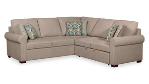 Scott Living Haven 3-Piece Right-Facing Taupe Chenille Fabric Sleeper Sectional