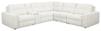 Scott Living Elevate Modular 6-Piece L-Shaped Chenille Fabric Power Reclining Sectional with Storage Console - Beige 