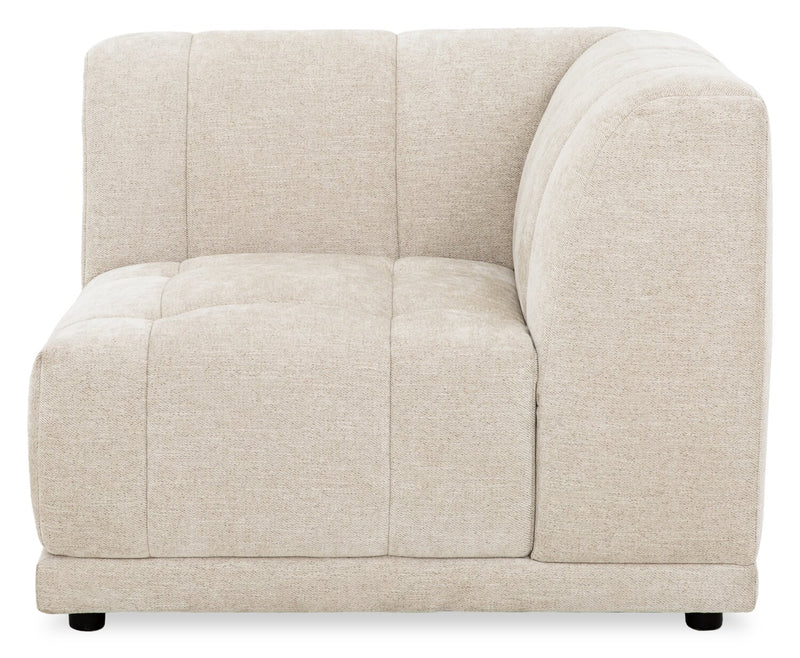 Oaklyn Modular 38.5\" Fabric Corner Chair with Tufted Seat Cushion – Beige