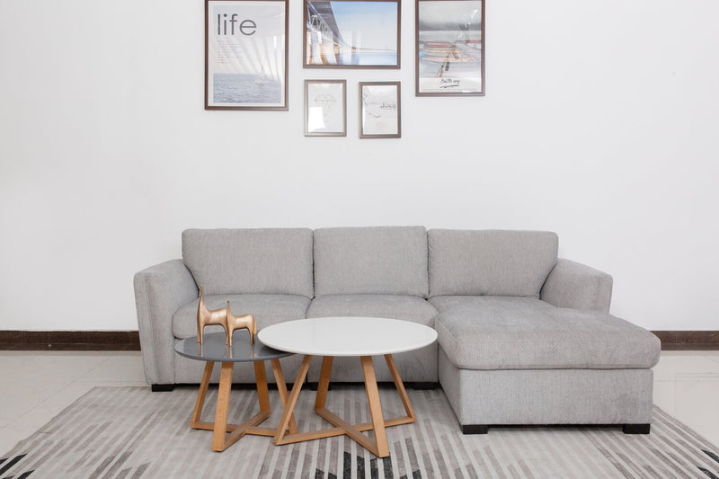 Vault 3-Piece Right-Facing Sectional with Storage Chaise and Two Storage Chairs - Grey