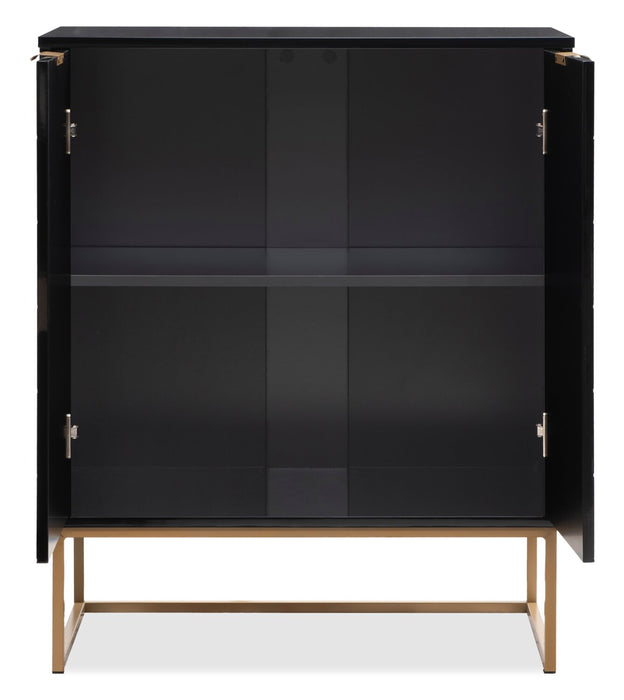 Lottie 28.5\" 2-Door Accent Cabinet - Glossy Black