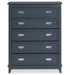Quinn Bedroom Chest of Drawers, 5-Drawer, 36.5\"W x 48.5\"H - Blue