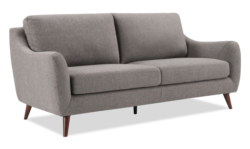 Ivy 75.5\"  Fabric Sofa with Removable Back Cushions - Grey 