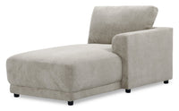 Voyage Modular Fabric Right-Facing Chaise with Removable Back Cushions – Beige 