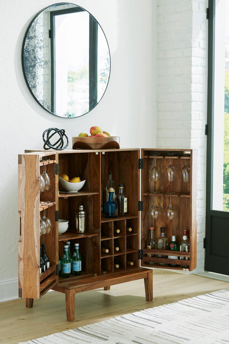 Indie Dining Server with Storage & Built-In Wine Rack, 32\"W - Distressed Brown
