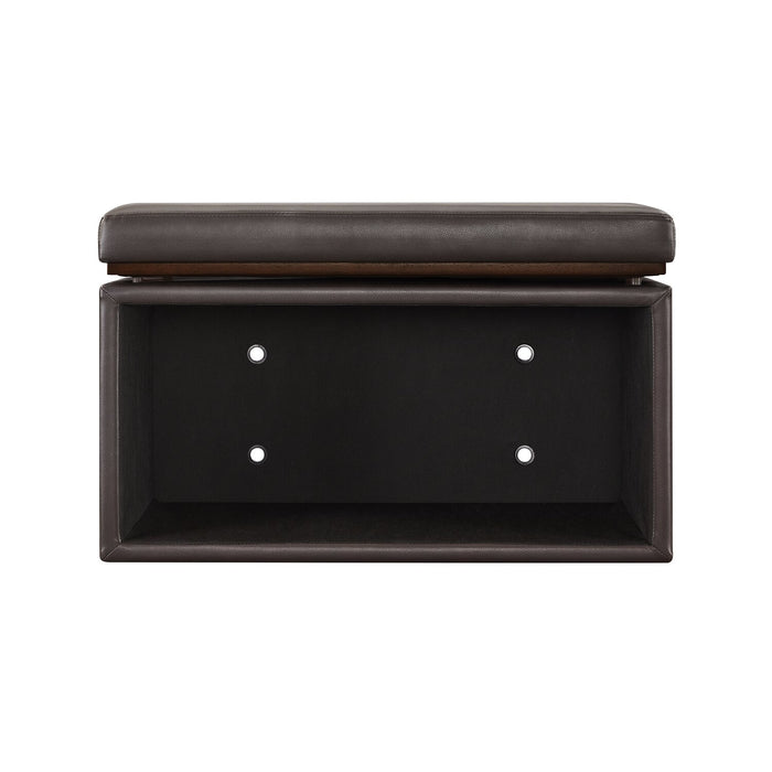 Edmonton 32\" Faux Leather Storage Ottoman - Espresso