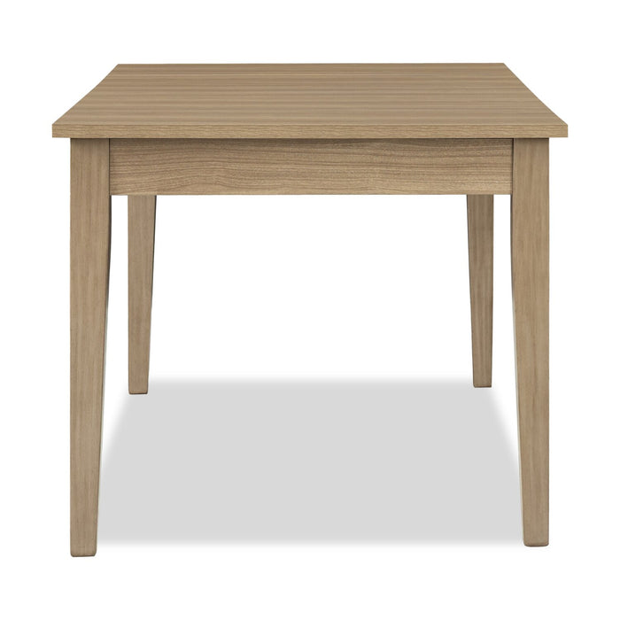 Cove Dining Table with Storage Drawers, Melamine, 66\"W - Natural/Grey
