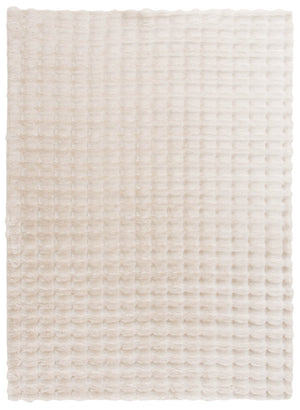 Faux Fur Bubble Ivory Area Rug with Memory Foam Backing - 7' x 10'