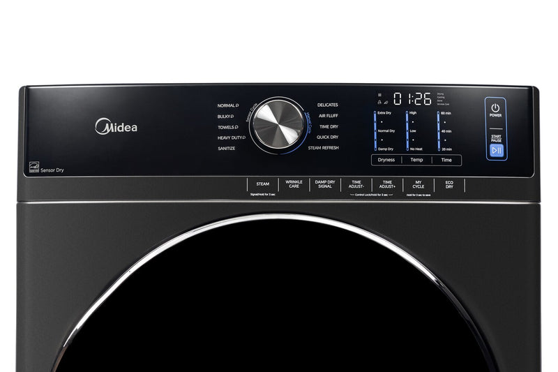 Midea 8.0 Cu. Ft. Tumble Dryer with Steam Care - Grey - MLHE52S7AGG