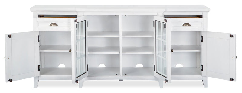 Wesley 70\" Traditional TV Stand with Storage and Cable Management for TVs up to 75\" - Chalk White