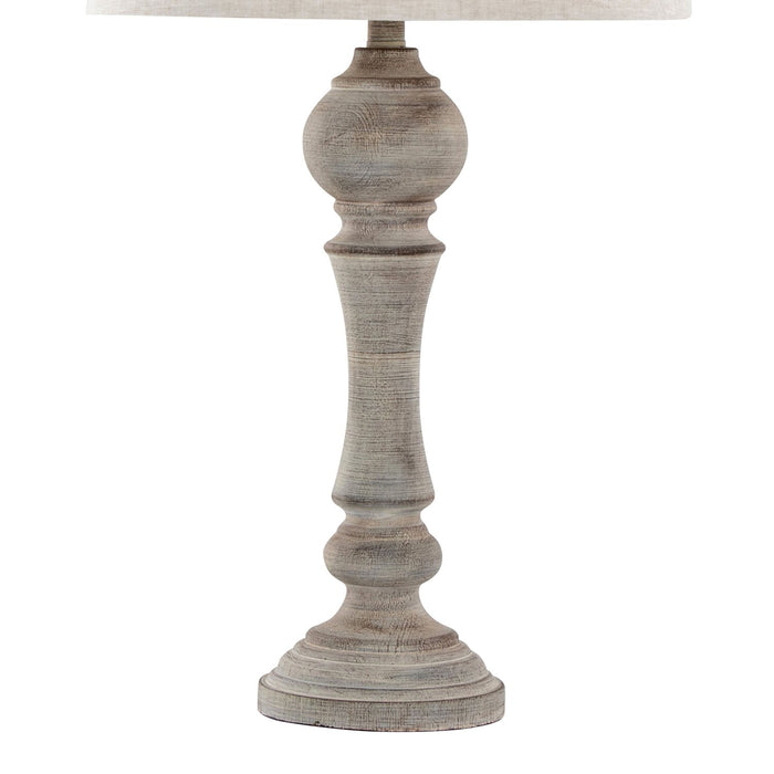 Orson 32\" Farmhouse Table Lamp with Oat Linen Shade - Grey