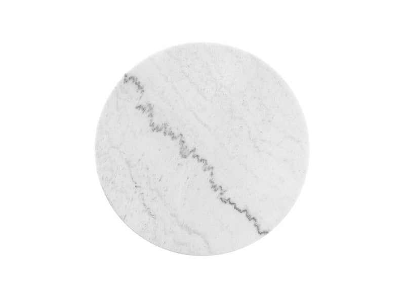 Sampson 20\" Modern Round Marble End Table - White