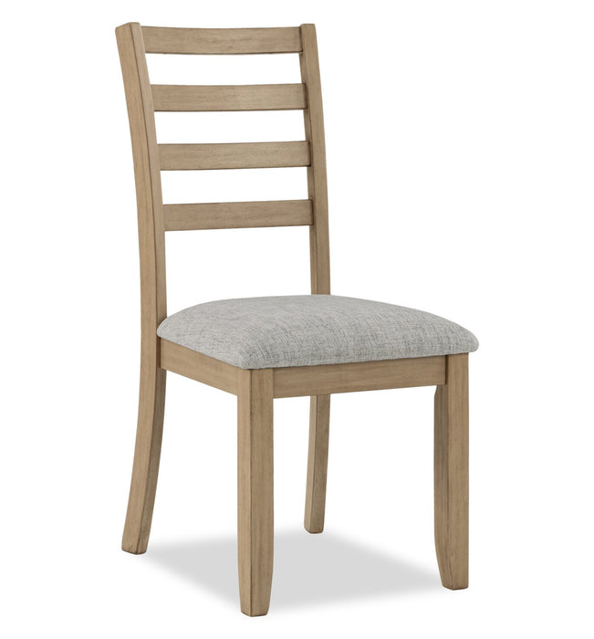 Cove 7pc Dining Table Set with Table & 6 Chairs, Storage Drawers, Melamine, 66\"W - Natural/Grey