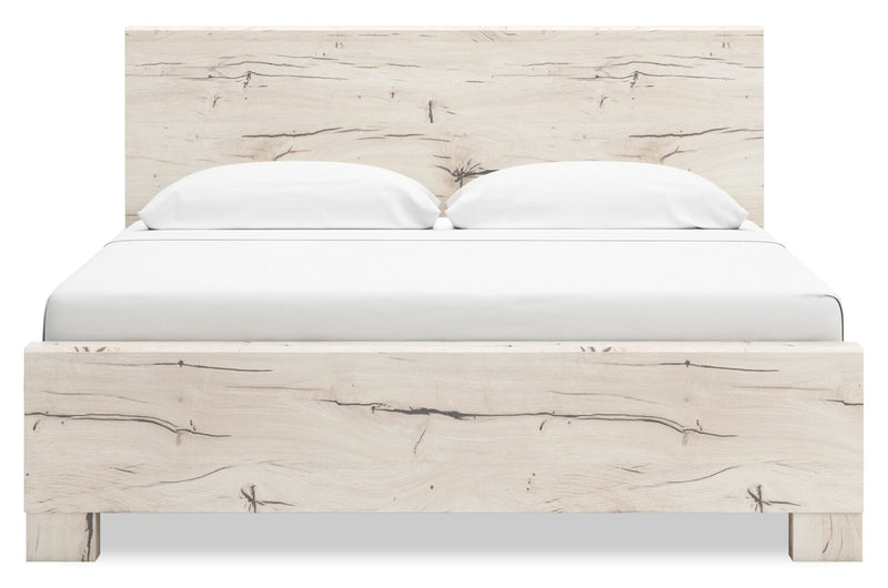 Derekson 5pc Bedroom Set with Side Storage Bed, Dresser & Mirror, Rustic White - King Size