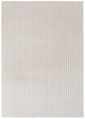 Faux Fur Channel Ivory Area Rug with Memory Foam Backing - 5' x 7'