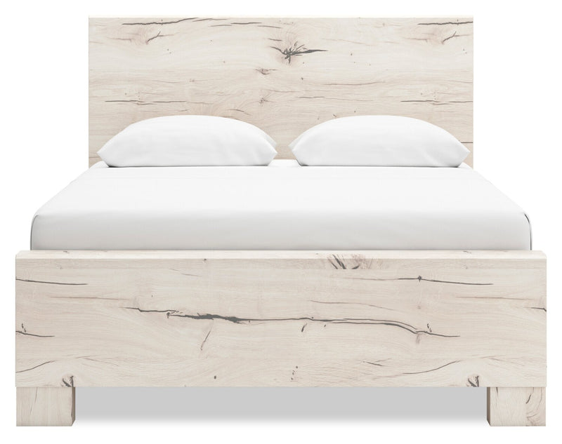 Derekson 6pc Bedroom Set with Side Storage Bed, Dresser, Mirror & Nightstand, Rustic White - Full Size