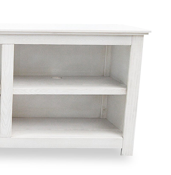 Stanley 80\" Pine TV Stand with Storage & Cable Management for TVs up to 90\"- Almond