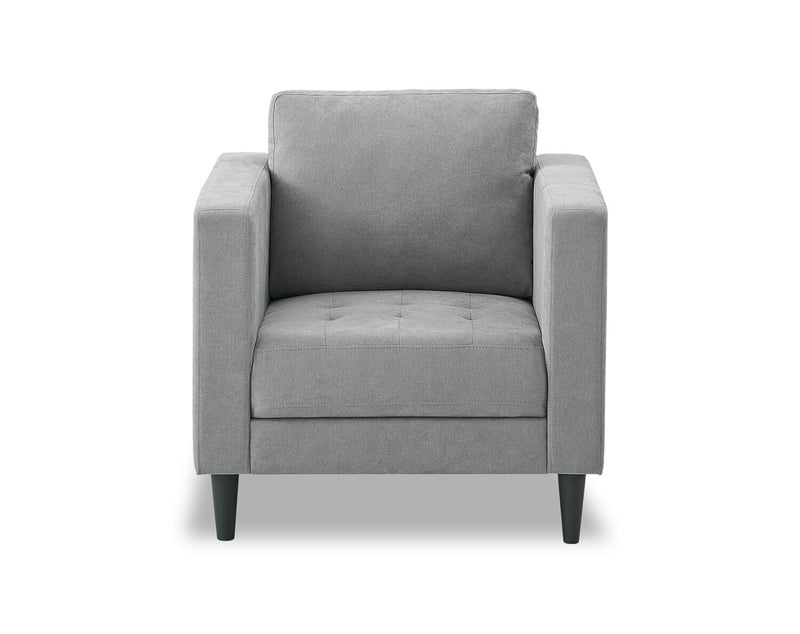 Metro 32\" Fabric Chair with Tufted Seat Cushion and Reversible Back Cushion - Grey