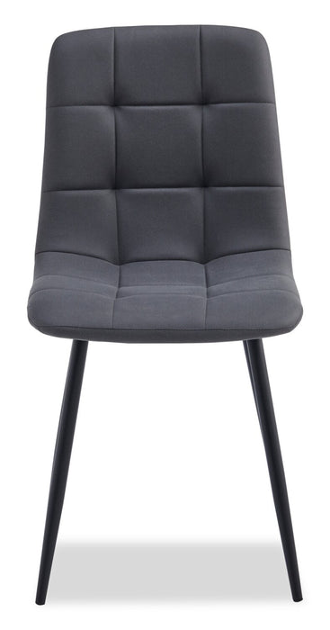 Arlo Dining Chair with Cushion Fabric Tufted Seat & Back, Metal – Charcoal
