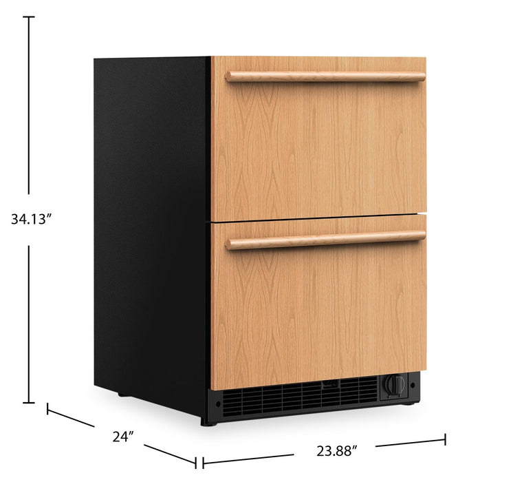 KitchenAid 24\" 5.7 Cu. Ft. Undercounter Double-Drawer Refrigerator/Freezer – Panel Ready - KUCT524SPA
