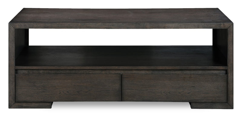 Zelda 58\" Coffee Table with Storage and Shelf – Warm Mocha