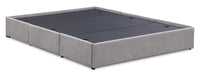 Amos Upholstered Storage Bed Base in Grey Fabric with 3 Built-in Drawers  - King Size 