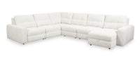 Scott Living Elevate Modular 6-Piece Right-Facing Beige Chenille Fabric Sectional with Power Reclining  