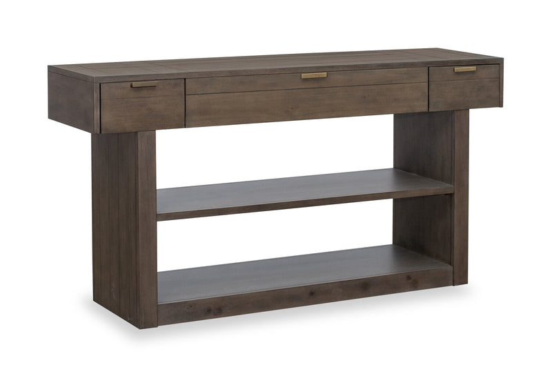Tilson 62\" Modern Sofa Table with Storage and Shelf - Urbane Bronze