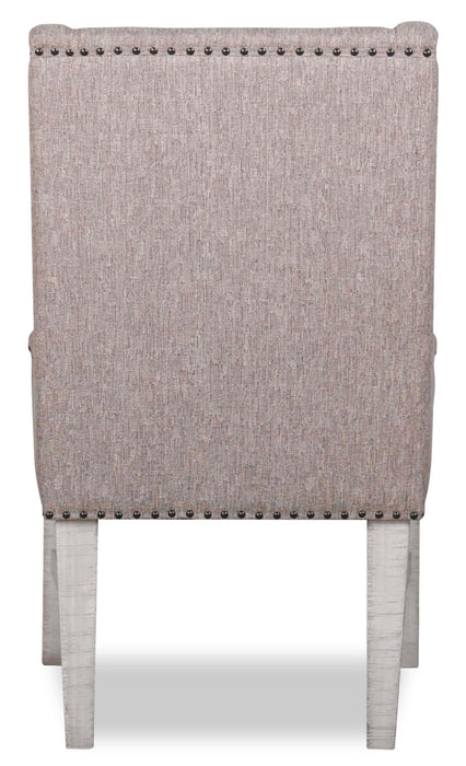 Willow Wingback Dining Chair with Polyester Fabric & Nailhead Trim - Brown