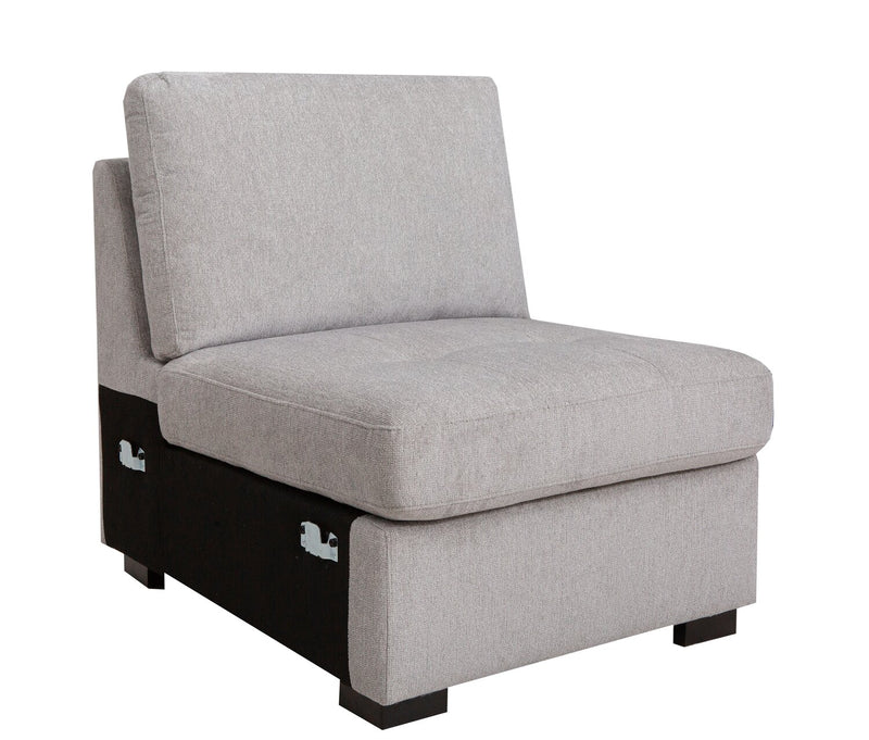 Vault 4-Piece Sectional with Three Storage Chairs - Grey