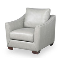 Royce Genuine Leather Chair - Dove Grey 