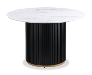 Kort & Co. Capri Dining Table with Marble-Look Top & Gold Accent, 47
