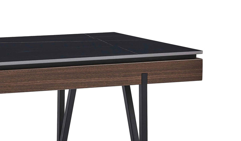 Juno 48\" Modern Coffee Table with Sintered Stone Top - Black