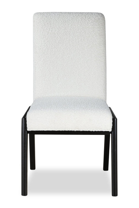 Alma 5pc Dining Set with Table & 4 Chairs, Trestle Base, 86\"W - Charcoal Black & White