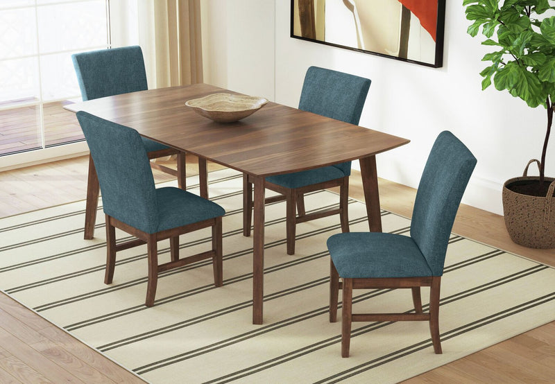 Rain Dining Chair with Cushion Fabric Seat & Back – Blue