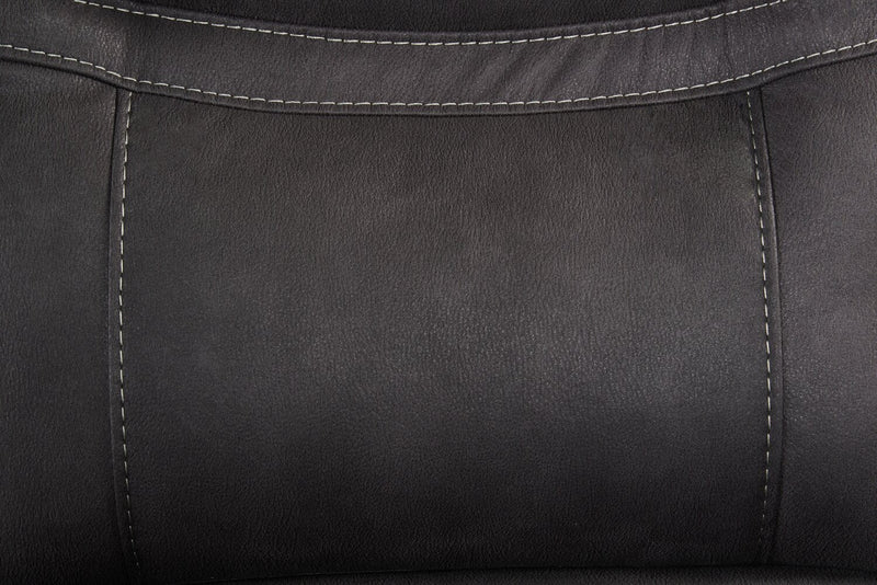 Floy 116.5\" Faux Suede Power Reclining Sofa with Power Headrests and USB Ports - Grey