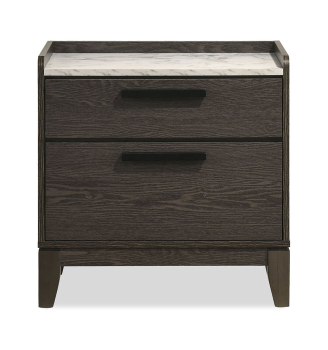 Sable 6pc Bedroom Set with Bed, Dresser, Mirror & Nightstand, Dark Grey - Full Size