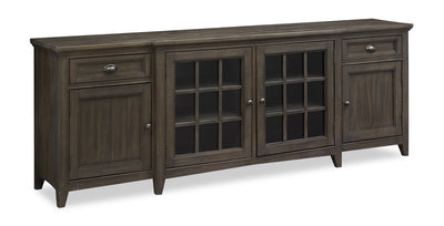 Wesley 90" Traditional TV Stand with Storage and Cable Management for TVs up to 95" - Graphite | Meuble pour téléviseur traditionnel Wesley de 90 po avec rangement et système de gestion des câbles pour téléviseurs jusqu’à 95 po - graphite
