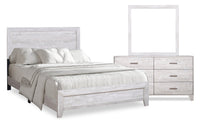 Arbor 5pc Bedroom Set with Panel Bed, Dresser & Mirror, Driftwood White  - Full Size 