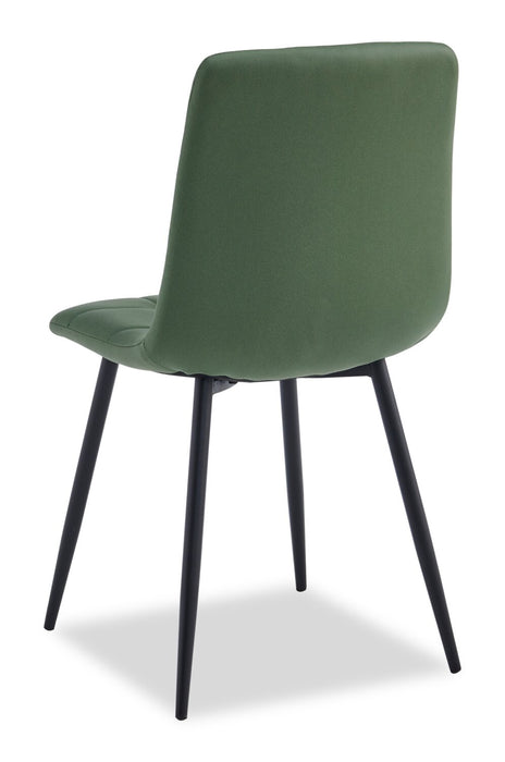 Arlo Dining Chair with Cushion Fabric Tufted Seat & Back, Metal – Green