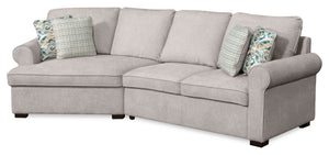 Scott Living Haven 2-Piece Left-Facing Chenille Fabric Cuddler Sectional - Grey