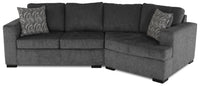 Legend 2-Piece Right-Facing Chenille Cuddler Sectional - Pepper 