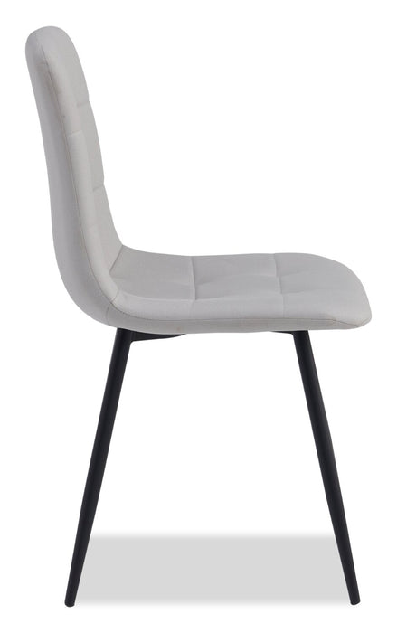 Arlo Dining Chair with Cushion Fabric Tufted Seat & Back, Metal – Grey