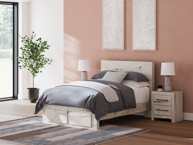Derekson 6pc Bedroom Set with Storage Bed, Dresser, Mirror & Nightstand, Rustic White - Full Size