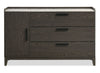 Sable Bedroom 3-Drawer Dresser with Storage Cabinet, 59"W x 37"H - Dark Grey