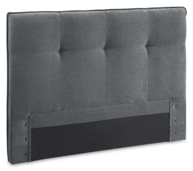 Amos Upholstered Platform Bed in Charcoal Fabric with Tufted Headboard - Full Size