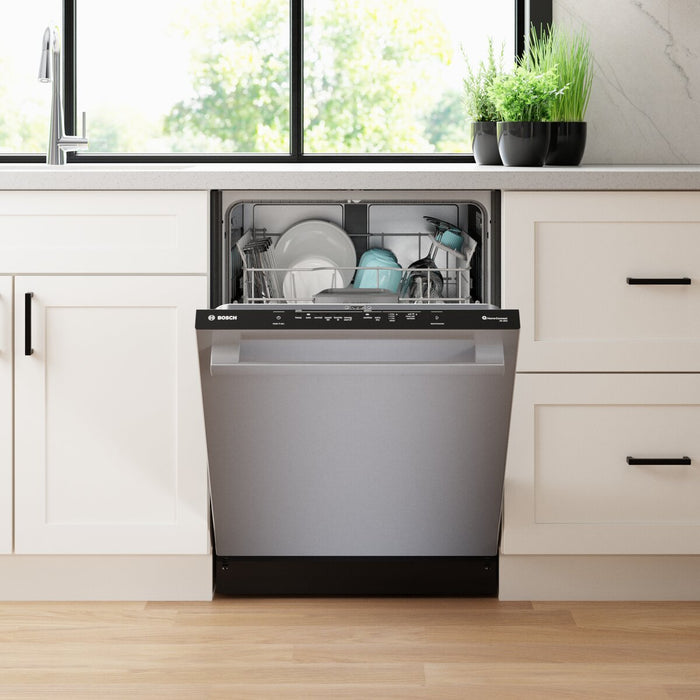 Bosch 24\" 48 dBA 100 Series Smart Top-Control Dishwasher - Stainless Steel - SHX4AEF5N