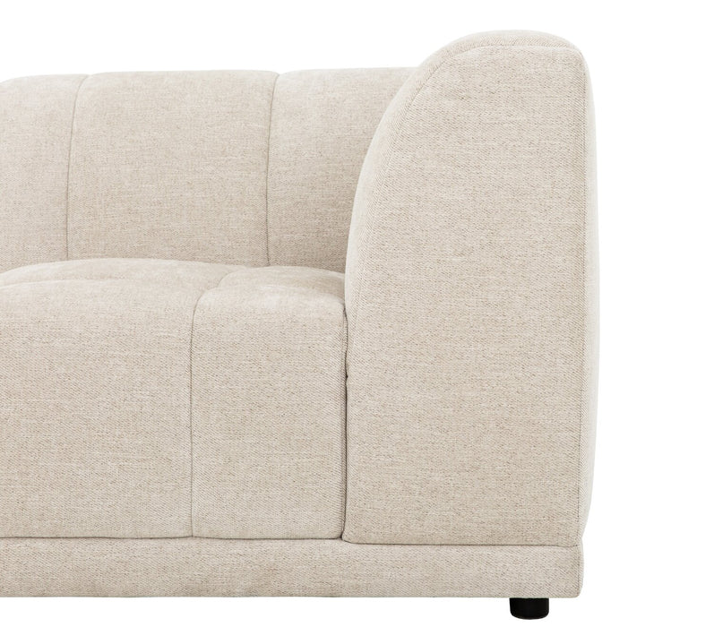 Oaklyn Modular 38.5\" Fabric Corner Chair with Tufted Seat Cushion – Beige